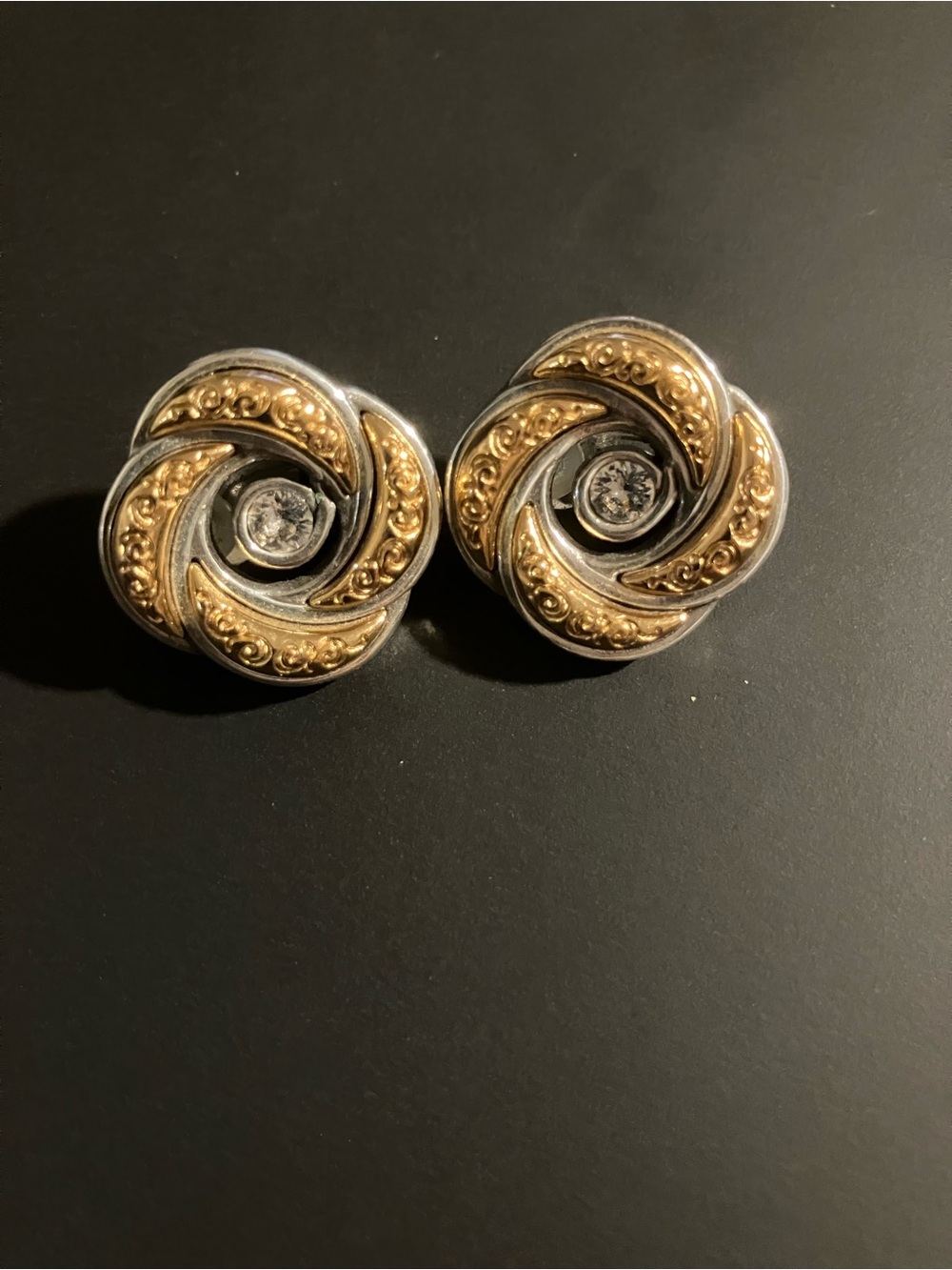 Brighton Vintage Two Tone Knot Clip On Earrings
